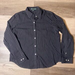 Lauren Ralph Lauren Pinstripe light weight Cotton Button Up